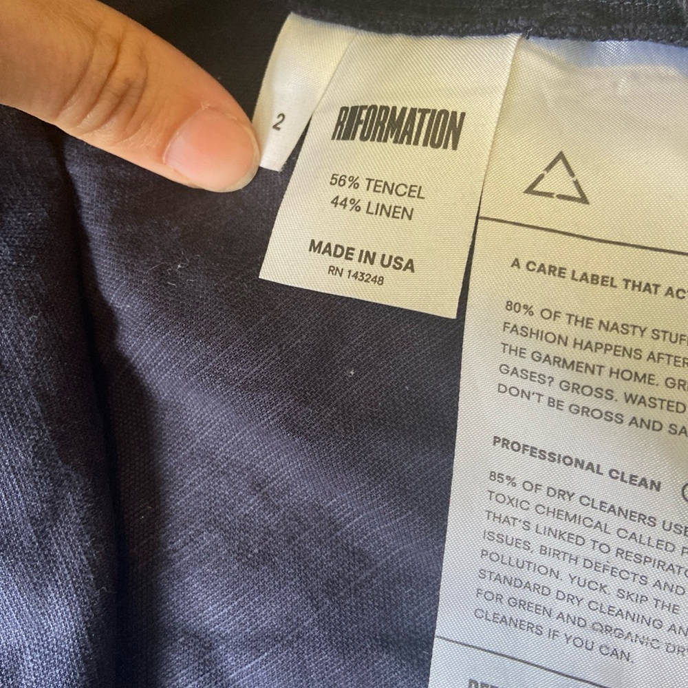 Reformation Blue Linen Blend Mini Tank Dress sz 2 - Picture 6 of 9